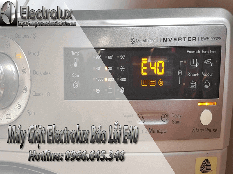 Máy giặt electrolux báo lỗi E40