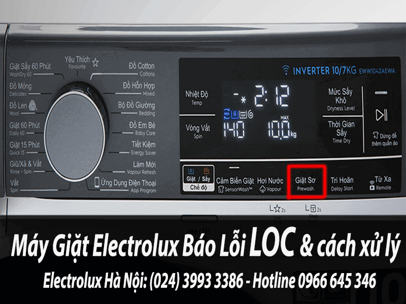 Máy giặt electrolux báo lỗi LOC